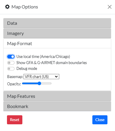 Map format options